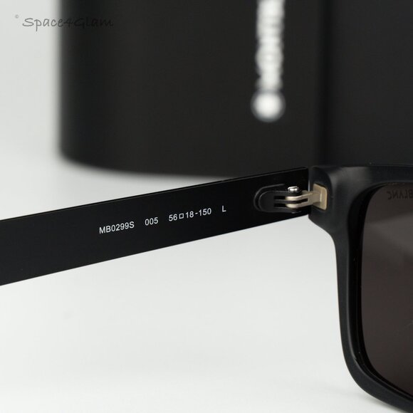 Montblanc Women Sunglasses Matte Black Grey Rectangle MB0299S 005 NEW AUTHENTIC main image 4